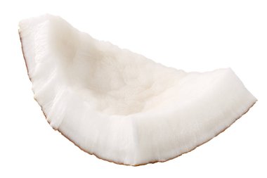 Hindistan cevizi parçası (Cocos nucifera kabuklu meyve çekirdeği), kırık, düzensiz şekilli