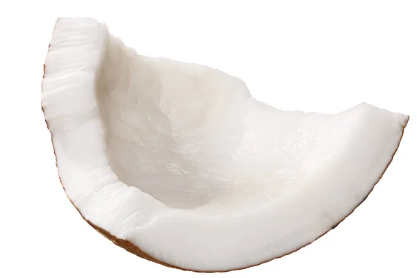 Stück Kokosnussfleisch Cocos Nucifera Geschälter Fruchtkern Gebrochen Unregelmäßig Geformt — Stockfoto