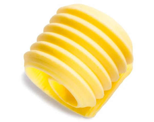 Rolo de cachos de manteiga isolado, caminhos, topo — Fotografia de Stock
