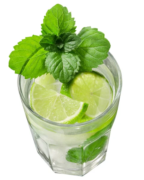 Mojito cocktail, top view, paths — Stock Photo, Image