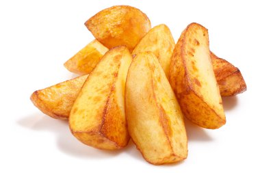 Fırında kavrulmuş poato cips dilimleri takozlar, yollar