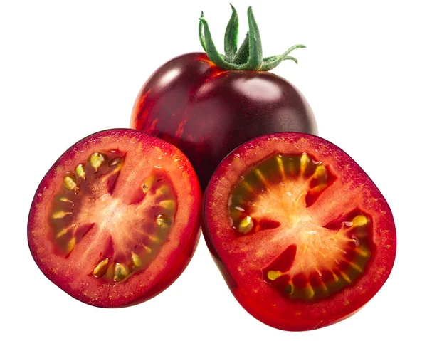 インディゴローズは トマト 熟したアントシアニンが豊富な果物 隔離された相続人 — ストック写真