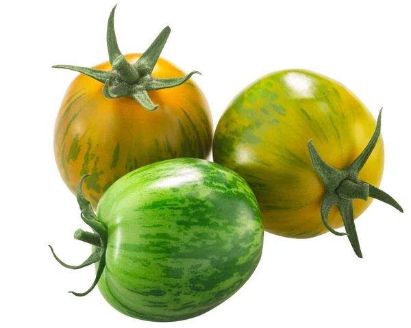 Green Zebra Heirloom Tomatoes Isolated — Stock Photo, Image