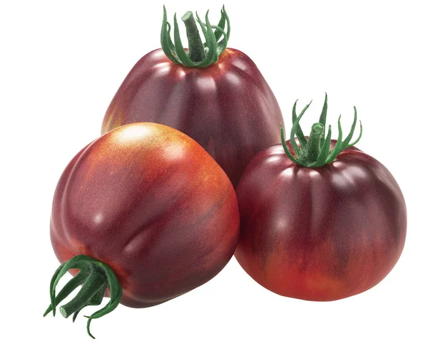 Blå Päronarveirloom Tomater Antocyaninrika Isolerade — Stockfoto