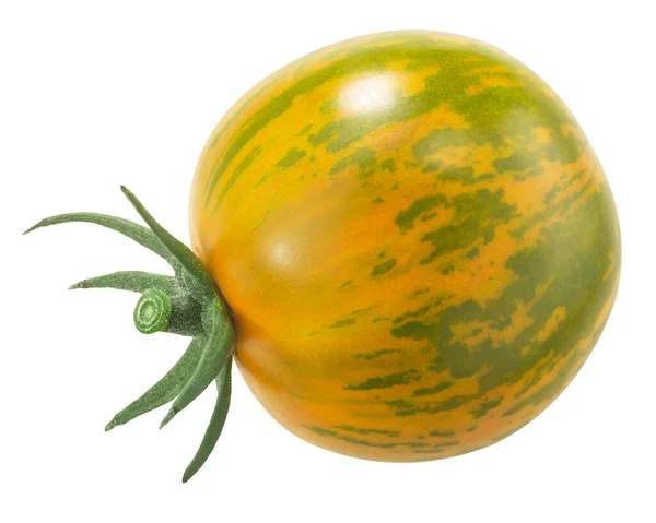 Grön Zebra Släktklenod Tomat Isolerad — Stockfoto