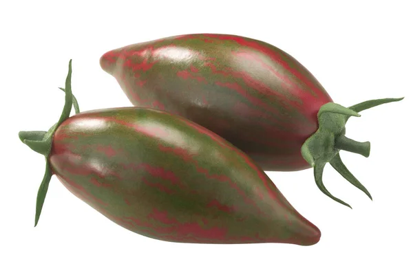 Lila Smaragd Heirloom Tomater Isolerade — Stockfoto