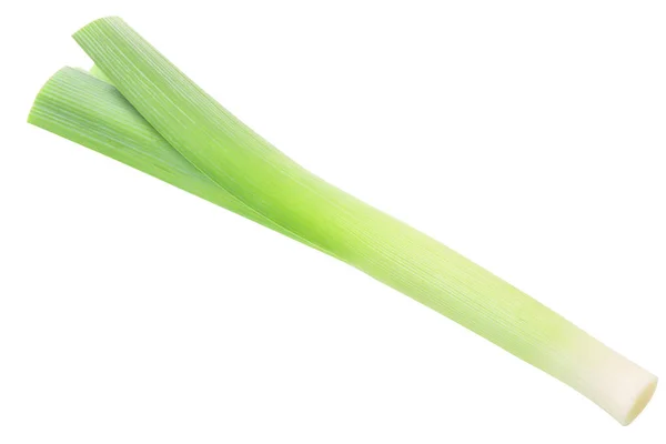 Leek Spring Green Onion Stem Isolated Top View — 스톡 사진