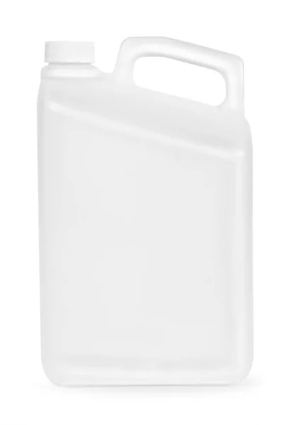 Gallone Plastica Trasparente Jerry Può Isolato Uno Sfondo Bianco — Foto Stock