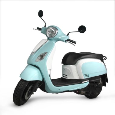 Beyaz arka plan ile mavi Scooter