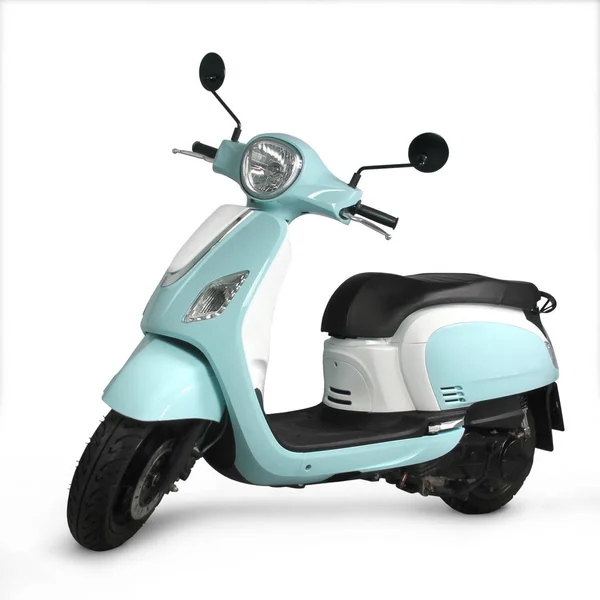 Beyaz arka plan ile mavi Scooter
