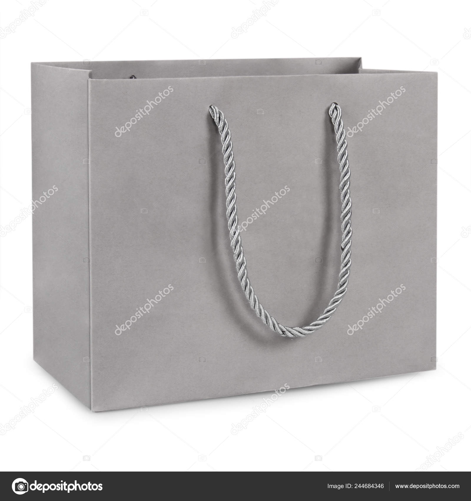 Grey Paper Bag White Background — Stock Photo © Nyvlt_art 244684346