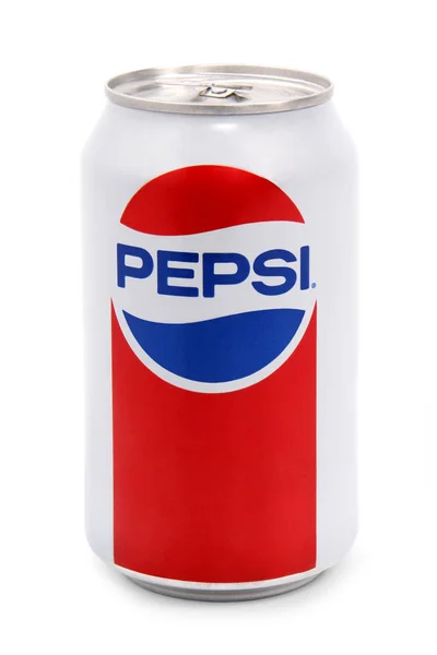 Nachod Tjeckien Oktober 2018 Foto Pepsi Kan Vit Bakgrund Pepsi — Stockfoto