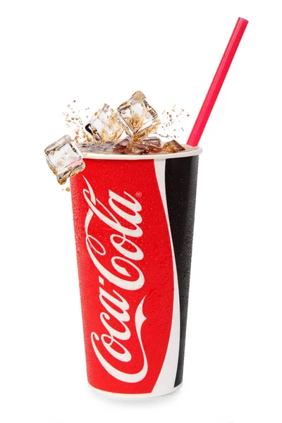加可口可乐的杯子 — 图库照片
