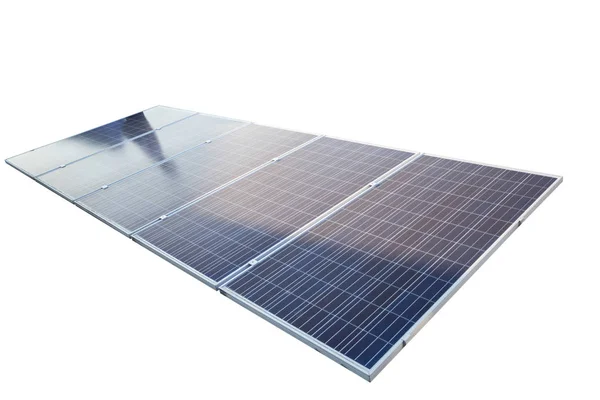 Painéis solares fotovoltaicos isolados sobre fundo branco . — Fotografia de Stock