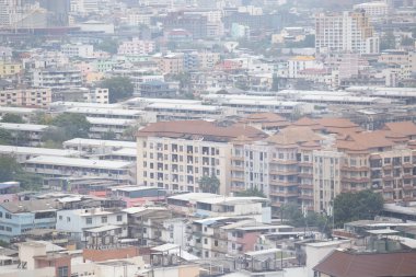 Bangkok, Tayland-15 Mayıs 2019: Bangkok şehir gecesi görünüm w