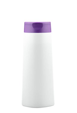 Kozmetik plastik şişe izole beyaz arka plan.