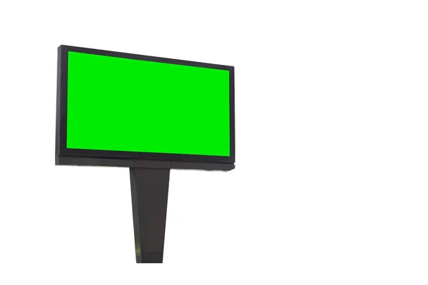 Pusty Billboard z zielonym kluczem chrominancji dla tekstu dla — Zdjęcie stockowe