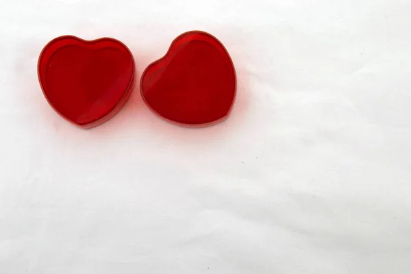 San Valentín Dos Pequeñas Cajas Forma Corazón Para Regalo Aisladas — Foto de Stock