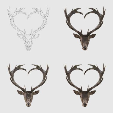 Geyik kafası izole bir arka plan üzerinde simgesi