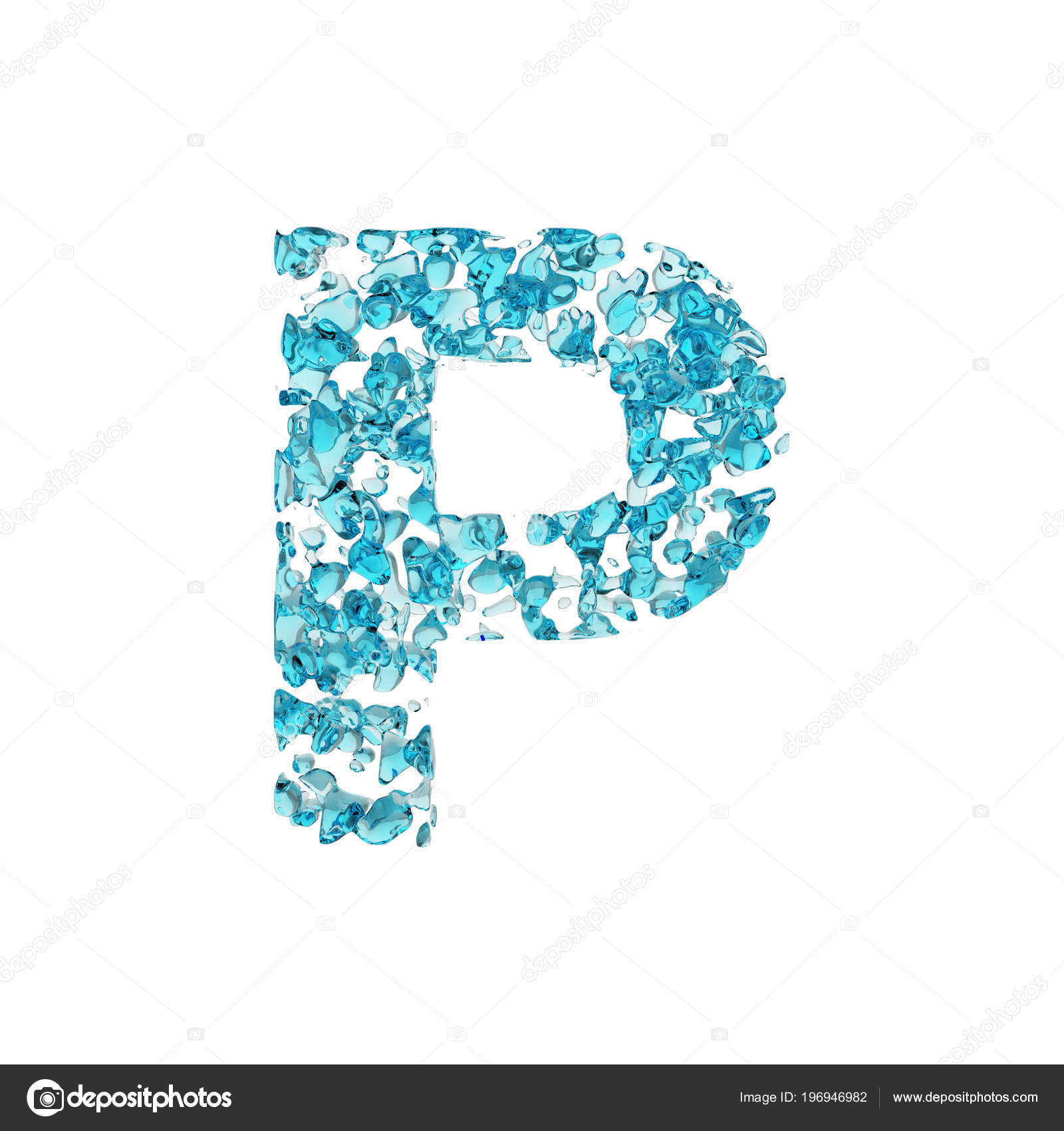 alphabet letter p uppercase liquid font made of blue water water drops font