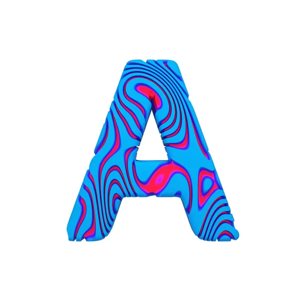 Alfabet letter een hoofdletter. Sportieve lettertype gemaakt van blauwe vet teken. 3D render geïsoleerd op witte achtergrond. — Stockfoto