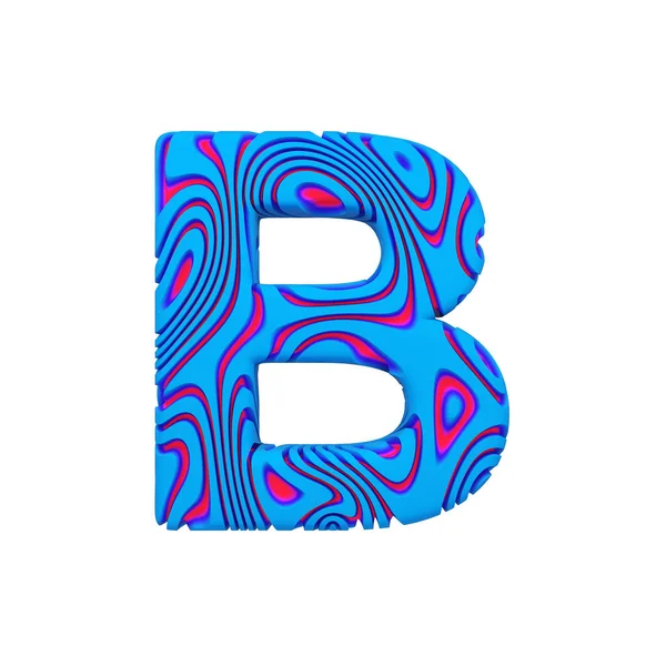 Ábécé levél B nagybetűs. Sportos betűtípus, kék bold jel. 3D render elszigetelt fehér background. — Stock Fotó