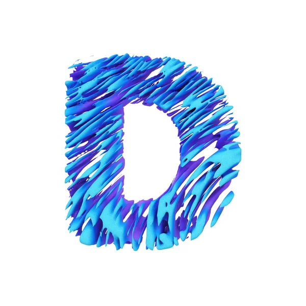 アルファベット大文字の D。汚いフォントは筆に成っています。白い背景に分離された 3 d のレンダリング. — ストック写真