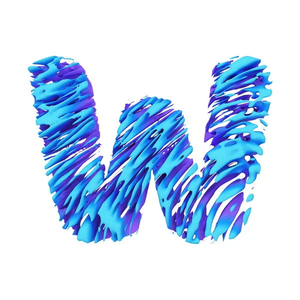 Αλφάβητο γράμμα W κεφαλαία. Grungy γραμματοσειρά από πινελιές. 3D καθιστούν απομονώνονται σε λευκό φόντο. — Φωτογραφία Αρχείου
