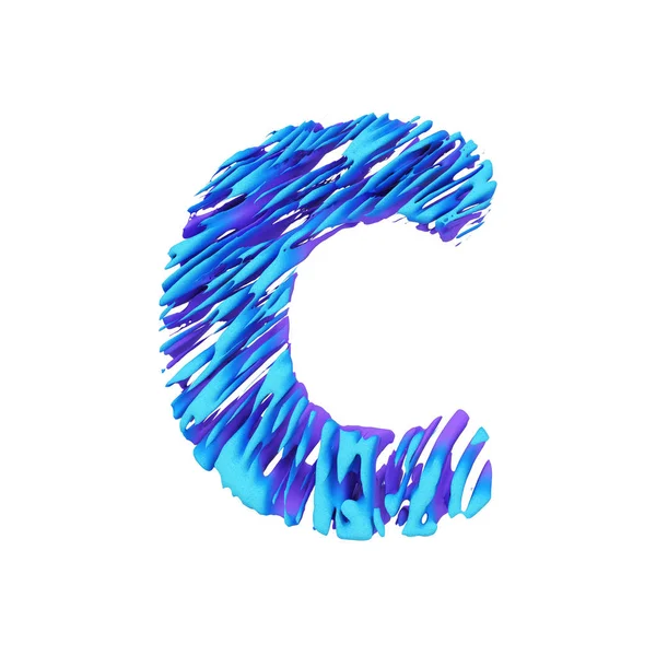 Litery C wielkie litery. Nieczysty czcionki w pociągnięcia pędzla. 3D renderowania na białym tle. — Zdjęcie stockowe