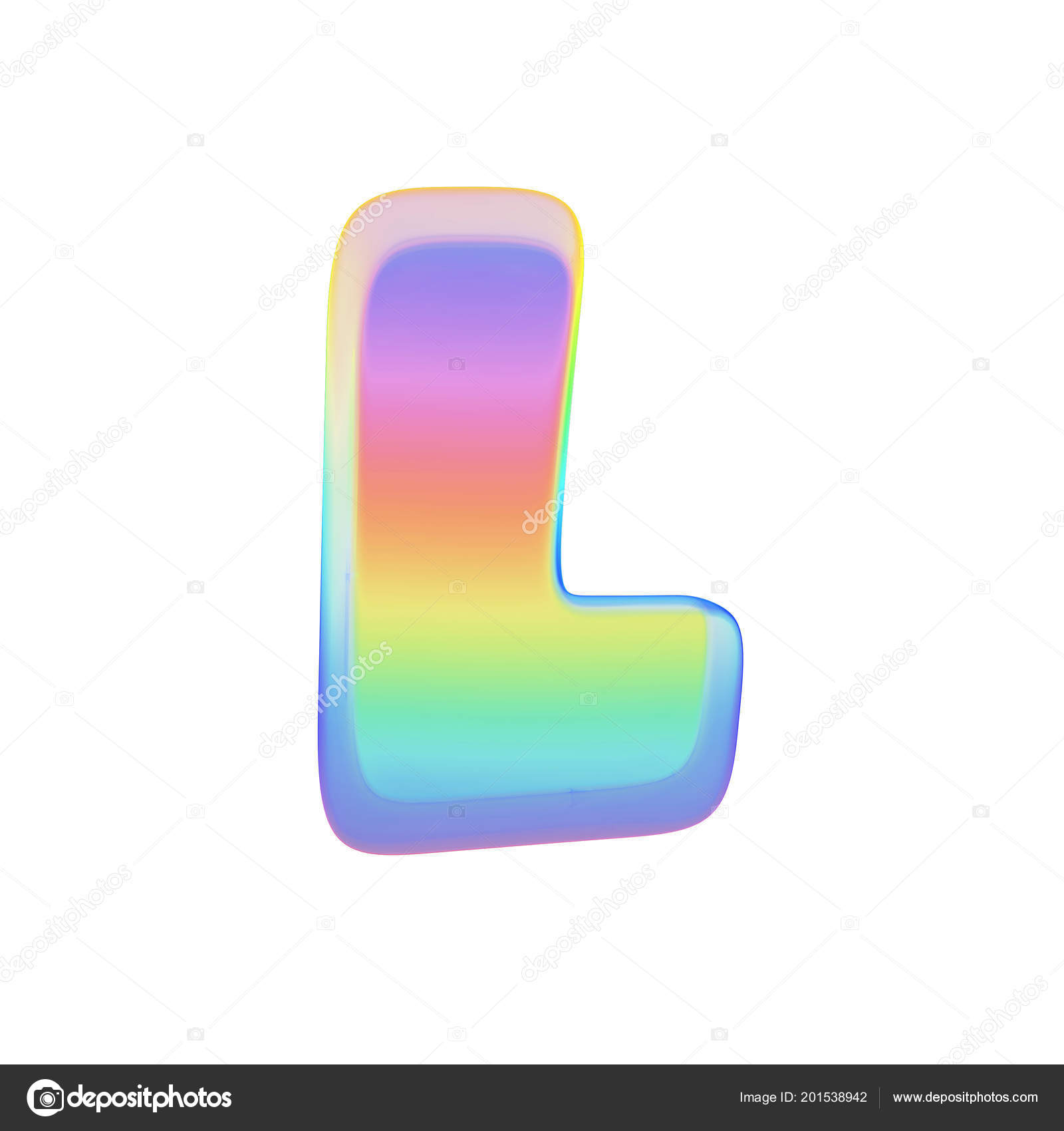 3d Bubble Letter L Alphabet Letter L Uppercase Rainbow Font