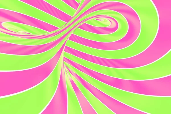 Navidad festivo túnel espiral rosa y verde. Ilusión óptica de piruleta retorcida a rayas. Fondo abstracto . — Foto de Stock