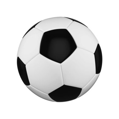 Beyaz arka plan üzerinde izole futbol topu. Siyah ve beyaz futbol topu.