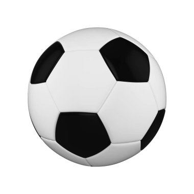 Beyaz arka plan üzerinde izole futbol topu. Siyah ve beyaz futbol topu.
