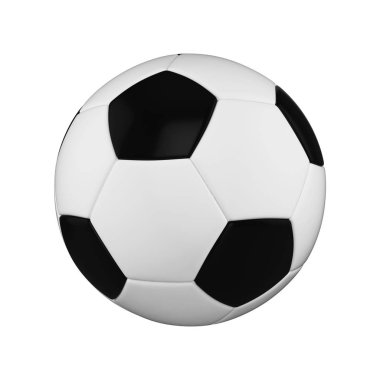 Beyaz arka plan üzerinde izole futbol topu. Siyah ve beyaz futbol topu.