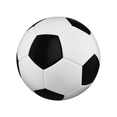 Beyaz arka plan üzerinde izole futbol topu. Siyah ve beyaz futbol topu.