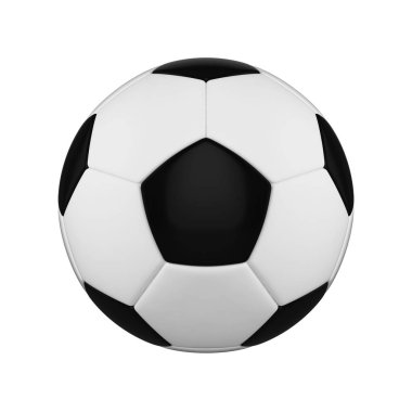 Beyaz arka plan üzerinde izole futbol topu. Siyah ve beyaz futbol topu.