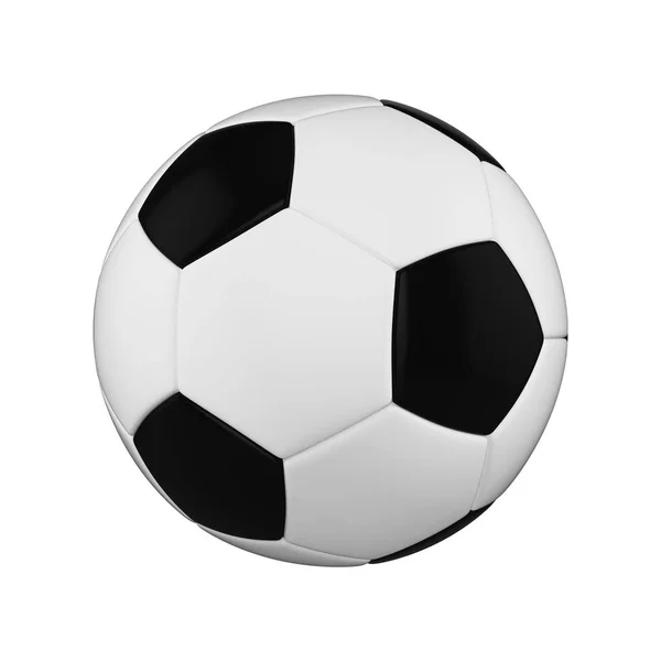 Bola de futebol isolada no fundo branco. Bola de futebol preto e branco . — Fotografia de Stock