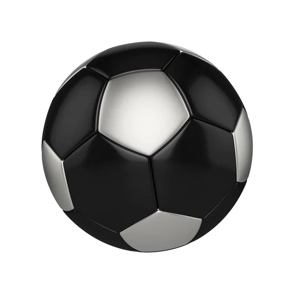 Soccer ball isolated on white background. Black and silver football ball. — Stock Photo, Image