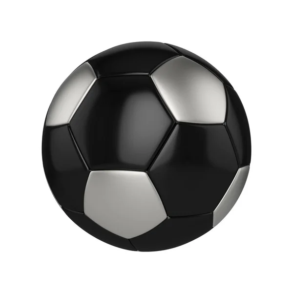 Pelota de fútbol aislada sobre fondo blanco. Pelota de fútbol negro y plata . —  Fotos de Stock