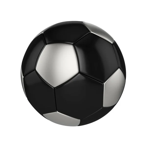 Soccer ball isolated on white background. Black and silver football ball. — Stock Photo, Image