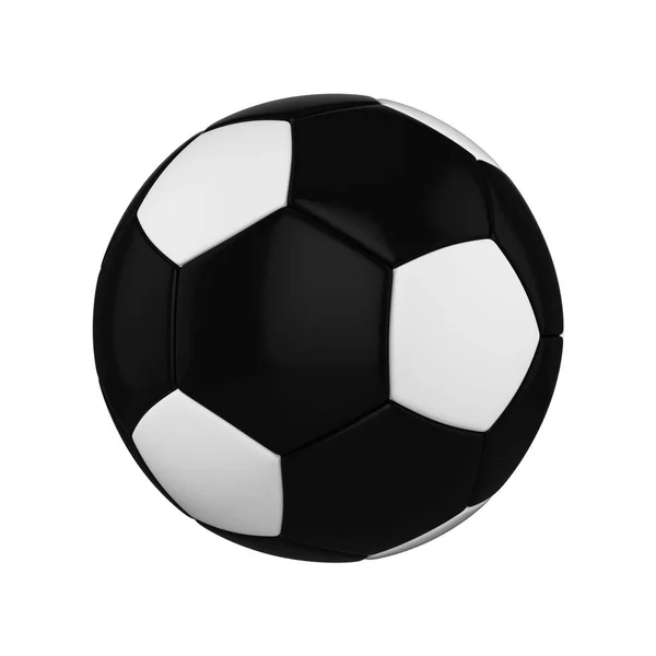 Ballon de football isolé sur fond blanc. Ballon de football noir et blanc . — Photo