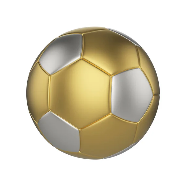 Futball-labda, elszigetelt fehér background. Arany és ezüst futball labda. — Stock Fotó