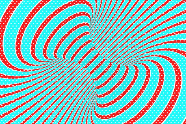 Natale festivo tunnel a spirale rosso e blu. Illusione ottica di Natale contorta a strisce. Sfondo ipnotico. Illustrazione rendering 3D . — Foto Stock