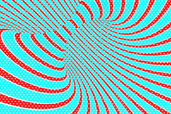 Christmas festlig röd och blå spiral tunnel. Randig tvinnade xmas optisk illusion. Hypnotisk bakgrund. 3D render illustration. — Stockfoto