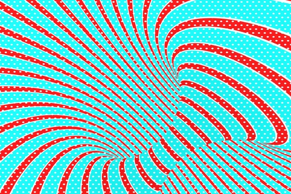 Túnel espiral rojo y azul festivo de Navidad. Ilusión óptica de Navidad retorcida a rayas. Fondo hipnótico. Ilustración de representación 3D . — Foto de Stock