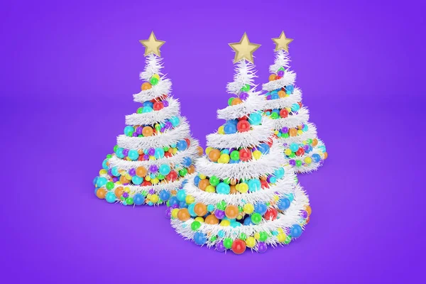 Árboles artificiales de Navidad 3d ilustración de color —  Fotos de Stock