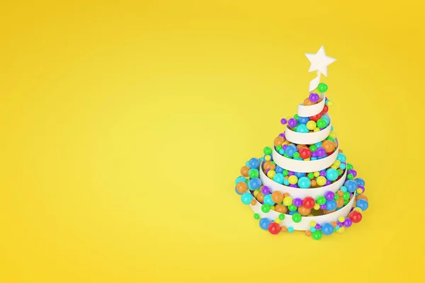 螺旋塑料圣诞树3d 颜色例证 — 图库照片