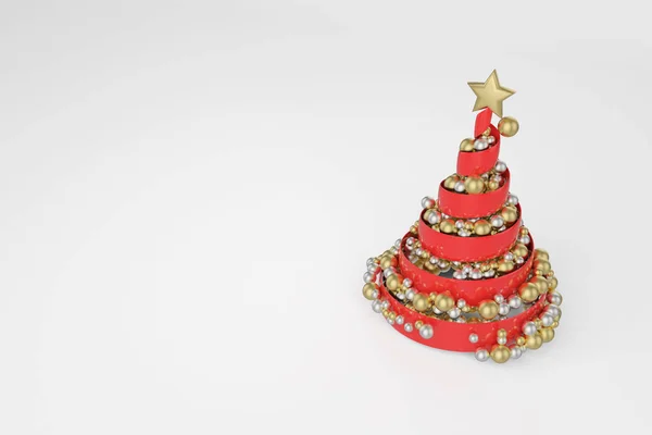 Спиральная рождественская ёлка 3d цветная иллюстрация — стоковое фото