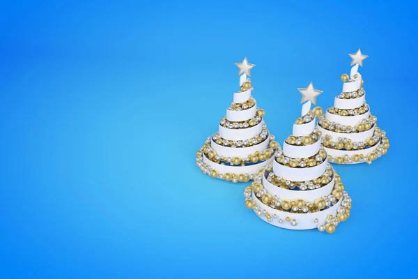 Spirale Weihnachtsbäume 3D farbige Illustration — Stockfoto