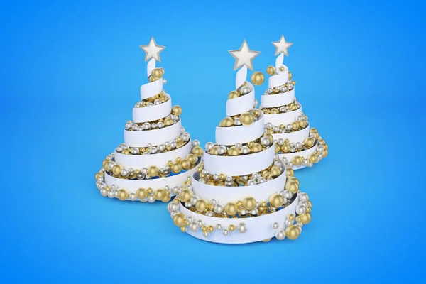 Spirala Boże Narodzenie drzew 3d ilustracja kolor — Zdjęcie stockowe